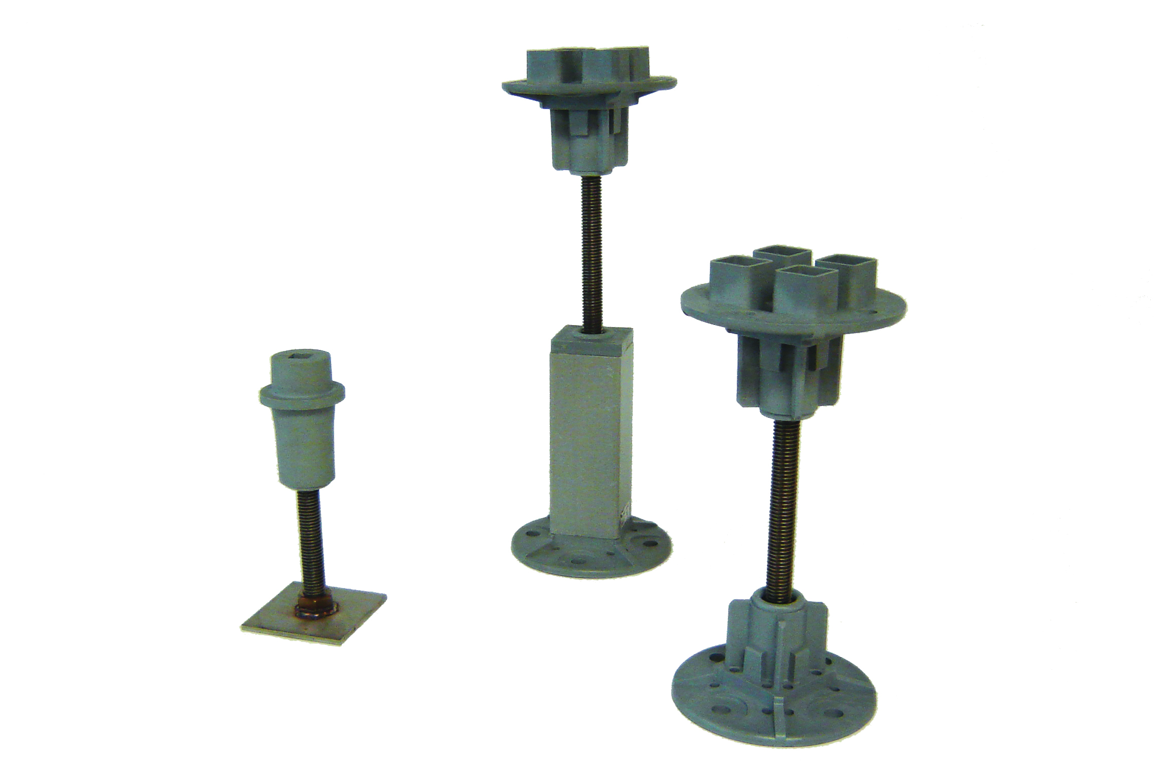 Pedestales para Rejillas de "F R P", Soporte ajustable de "P R F V" para pisos elevados 